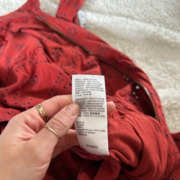 Free People Set The Tone Collared Neckline Long Sleeves Snap Cuffs Jumpsuit Sz 0 - Picture 7 of 7